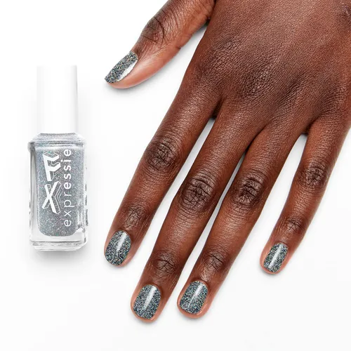 Vista 10 de essie Expressie FX - Esmalte de uñas vegano de secado rápido, capa superior con purpurina plateada, 0.33 onzas líquidas