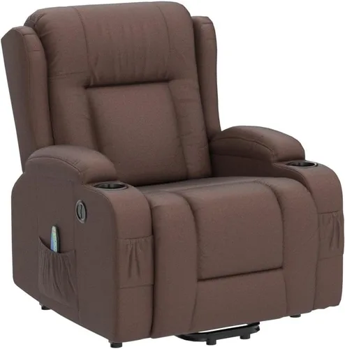 Vista 5 de Best Choice Products Silla elevadora eléctrica de lino moderno, silla de masaje reclinable, muebles ajustables para espalda, patas con 3 posiciones