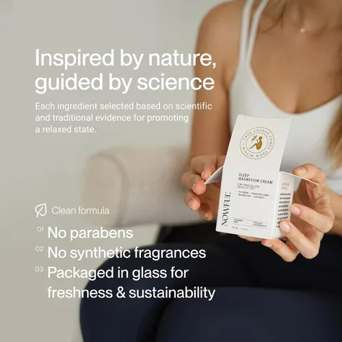 Vista 4 de Sleep Aid - Crema de magnesio - Raíz de valeriana y pasiflora para la calma - Bálsamo nocturno natural para ansiedad y sueño reparador - Con aceite