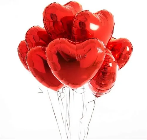 Vista 3 de 10 globos de papel de aluminio con forma de corazón de oro rosa, globos de helio, decoraciones de fiesta de cumpleaños, globos de boda para niños