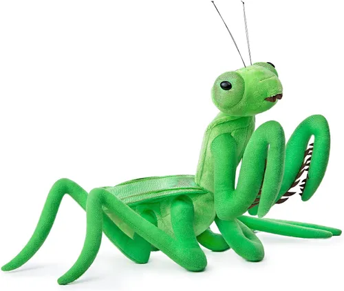 Vista 12 de Peluche grande de Mantis marrón – Animales de peluche realistas de mantis religiosa marrón de 15 pulgadas, juguetes de insectos de alas grandes