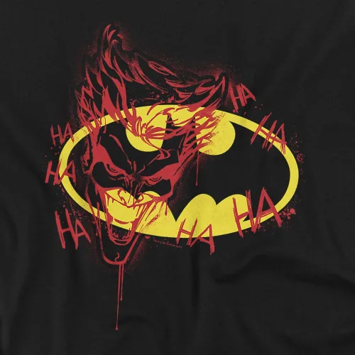 Vista 2 de Popfunk Camiseta clásica de Batman Logo Joker Graffiti