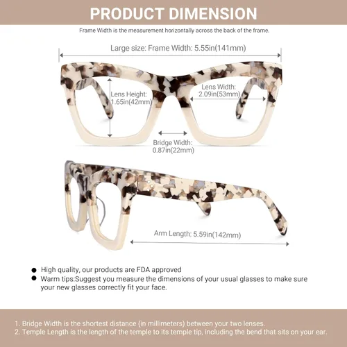 Vista 3 de VOOGLAM Elegantes gafas rectangulares con bloqueo de luz azul para mujer, antifatiga ocular, ojos secos, gafas Sienna