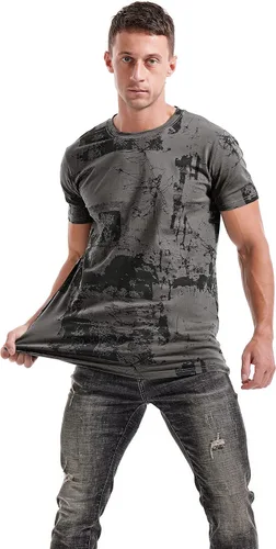 Vista 4 de KLIEGOU Camisetas hipster hiphop para hombre, camisetas con estampado de moda