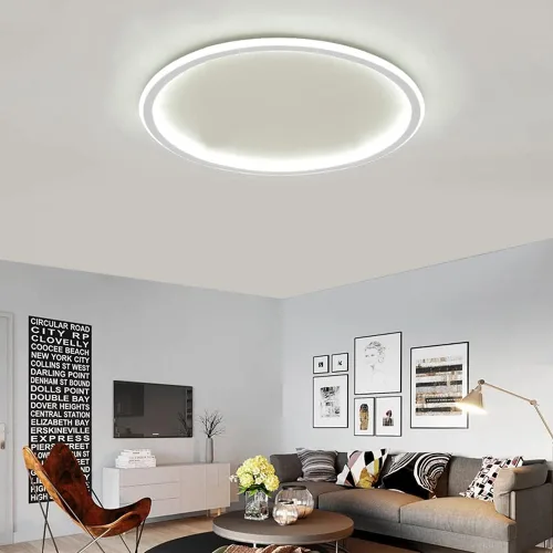 Vista 13 de Lámpara de techo LED regulable de montaje empotrado, lámpara de techo empotrada redonda moderna de 12 pulgadas con ajuste de aplicación, lámpara