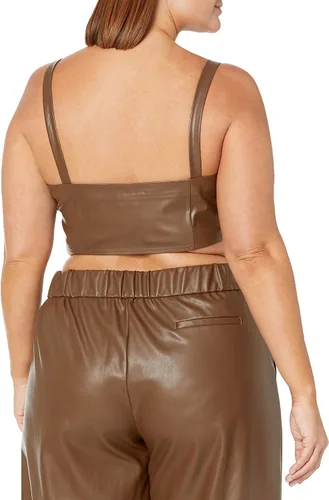 Vista 5 de The Drop Bralette de cuero vegano Lewis para mujer
