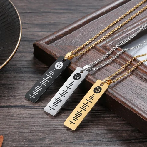Vista 6 de ALBERTBAND Regalos de Navidad, collar de Spotify personalizado con música personalizada para mujer, collar de código de Spotify personalizado