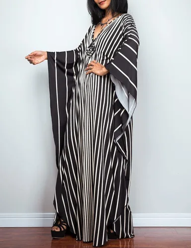 Vista 4 de Bsubseach - Caftán extra grande para traje de baño para mujer, estampado étnico