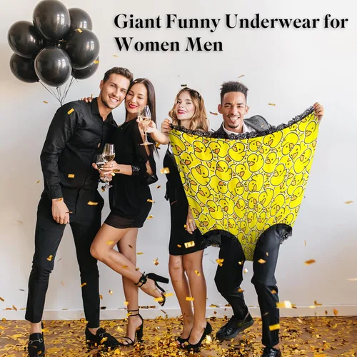 Vista 4 de FreeNFond Calzones de Abuela Regalos de Broma Divertidos para Mujeres y Hombres Adultos Fiesta de Boda Novia Ropa Interior Gigante de Broma Gran