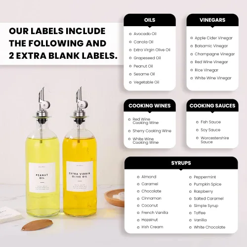 Vista 6 de Molimoli Dispensador de aceite y vinagre con boquilla de vertido de metal, dispensador de botellas de vidrio para cocina Vertedores de acero