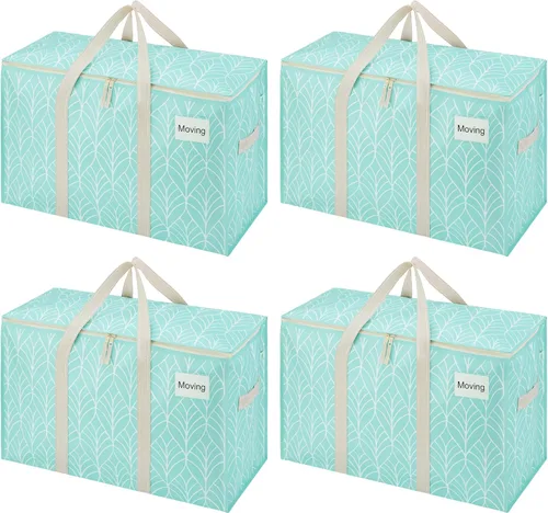 Vista 16 de VENO - Paquete de mudanzas, cajas de almacenamiento para embalaje universitario con tapas alternativas, para dormitorio, extragrande, asas