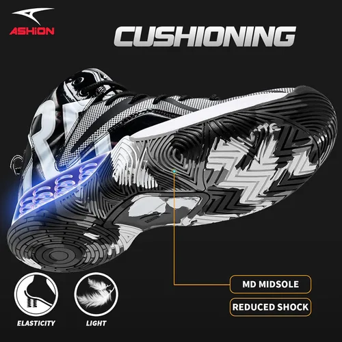 Vista 3 de ASHION Men's Basketball Shoes Mid Basketball Sneakers Non-Slip Outdoor Cushioning Workout Shoes