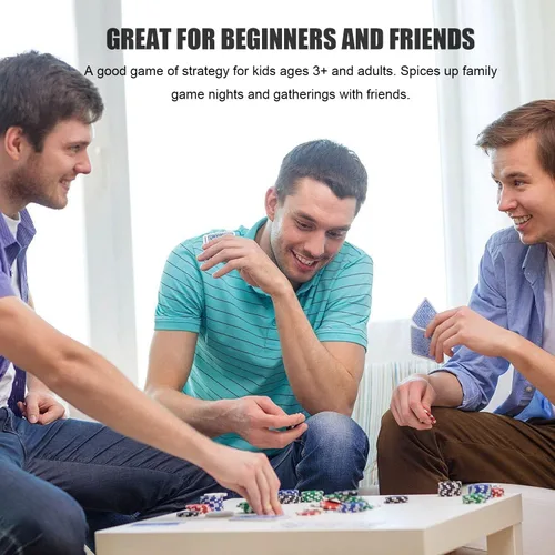 Vista 3 de 100 fichas de póquer de casino de 5 colores, juego de fichas de casino, fichas de casino de 0.41 oz para juegos de cartas de casino Texas Holdem