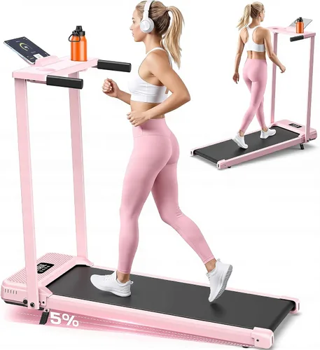 Vista 9 de ANCHEER Walking Pad Treadmill with Incline - Foldable Treadmills with Handle Bar, Compact Running Machine for Home Small Spaces, Office, Remote