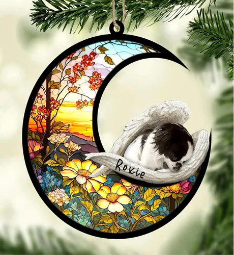 Vista 129 de Atrapasoles conmemorativo personalizado para perros, adorno navideño de Airedale Terrier, recuerdo por pérdida de mascota, regalos conmemorativos