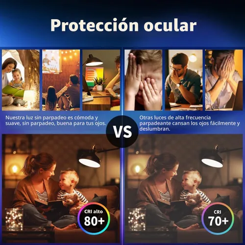 Vista 7 de ANWIO Bombillas inteligentes A19 Matter, 8.5 W (reemplazo de 60 W), base