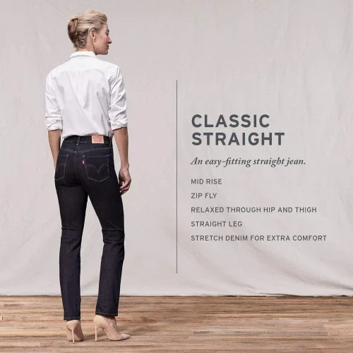 Vista 4 de Levis - Jeans clásicos de corte recto para mujer tallas estándar y extragrande