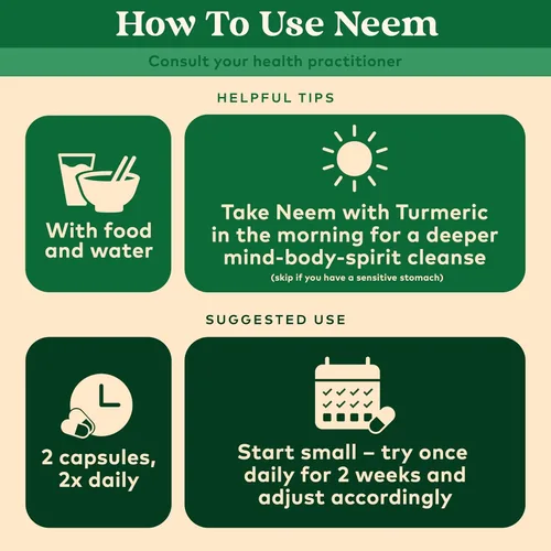 Vista 5 de Organic India Cápsulas de Hoja de Neem - Suplemento Herbal, Apoya la Salud de la Piel y del Sistema Inmunológico, Vegano, Sin Gluten, Certificado