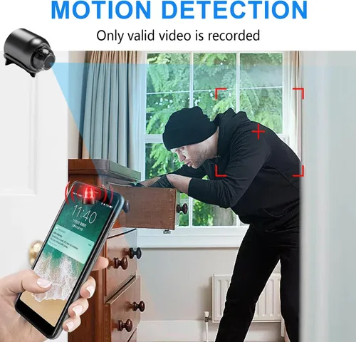 Vista 4 de Cámara WiFi inalámbrica más pequeña, detector de cámara espía HD1080P, mini cámara portátil, monitor de bebé, cámara de niñera, cámara para mascotas