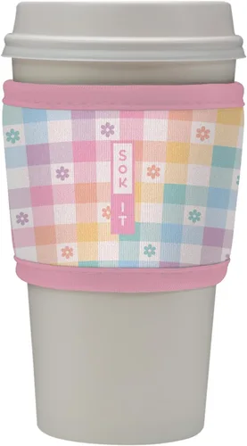 Vista 115 de Sok It HotSok Coffee & Tea - Funda de neopreno con aislamiento reutilizable (floral abstracto)