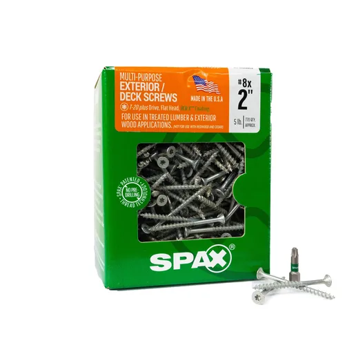 Vista 14 de SPAX Tornillos de madera para cubierta de cabeza plana exterior #8 x 1-1/2 pulgadas, construcción Torx T-Star Plus (550 EA) broca de 3 libras