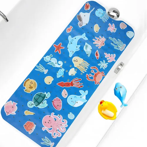 Vista 11 de Alfombra de Bañera Antideslizante Tapete de Ducha para Niños Adultos y Ancianos 40X16 Pulgadas Extra Largo Tapetes de Baño Antideslizantes