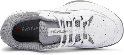 Vista 4 de FitVille Mens Wide Pickleball Shoes All Court Tennis Shoes with Arch Support for Plantar Fasciitis