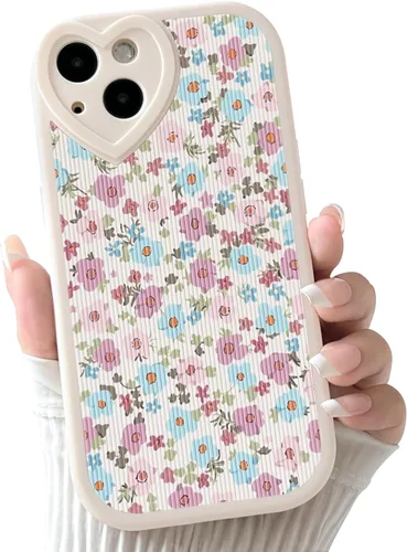 Vista 24 de Lovmooful Funda para iPhone 13 con diseño de oso lindo floral con lente de flor (Bear Flower)