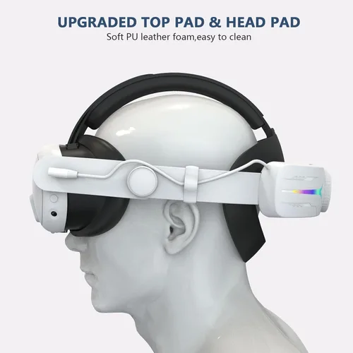 Vista 6 de RGB Head Strap for Oculus Quest 3, MTomatoVR Replacement Strap Built-in 8000mAh, Enhance 5-7 Hours Gaming Time, Comfort Support VR Accessaries