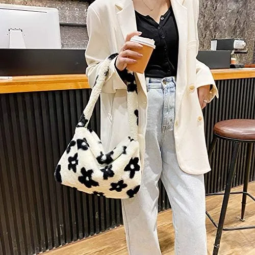Vista 6 de Bolsa de hombro para mujer Kexle afelpada para otoño e invierno