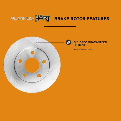Vista 5 de Hart Brakes Kit de frenos traseros y rotores Pastillas de freno traseras Rotores y pastillas de freno Pastillas y rotores semimetálicos