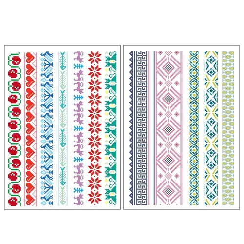 Vista 11 de Everjoy Más de 10 diseños impermeables brazo muñeca pierna círculo falso tatuaje temporal pegatinas - brazalete tribal bohemio negro