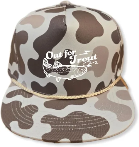 Vista 39 de ThatsRad Out for Trout Camionero Camuflaje Sombrero Visera Cuerda Snapback Camo Pesca Mosca