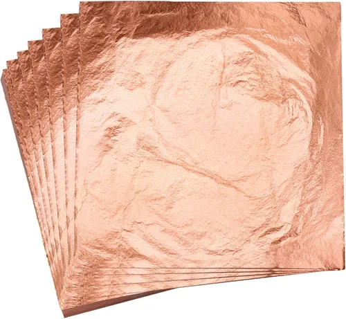 Vista 8 de YongBo Hojas de hojas doradas, 200 piezas de papel de aluminio dorado de 5.5 pulgadas para manualidades, pintura, dorado, slime, diseño de uñas