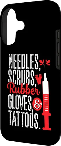 Vista 2 de Needles Scrubs Guantes Tattoos Flebotomist Flebotomy Tech Case para iPhone 17