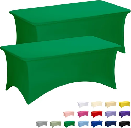 Vista 15 de Fixwal Paquete de 6 Manteles de Mesa Rectangulares, Cubierta de Mesa de 6 Pies, Mantel Blanco Rectangular Ajustado Elástico Rectangular, Cubierta