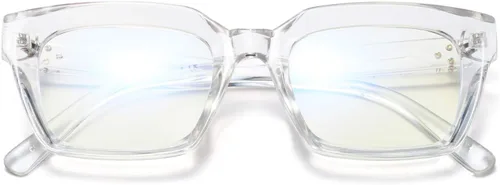 Vista 5 de Lentes de lectura cuadrados estilo retro Oprah, armazón grande y vidrios de 1.96 pulgadas.