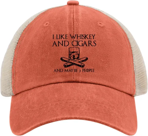 Vista 89 de Philysonic Funny Hat I Like Whisky and Cigars and Maybe 3 People Sombreros para Hombres Gorras de Béisbol Gorras Ajustables