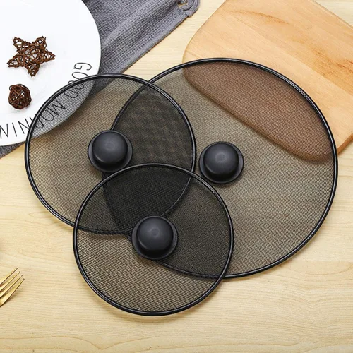 Vista 5 de Luxshiny Pantalla de salpicaduras de acero inoxidable para sartén de malla de 11.4 in, cubierta de tapa de olla de cocina, protector contra