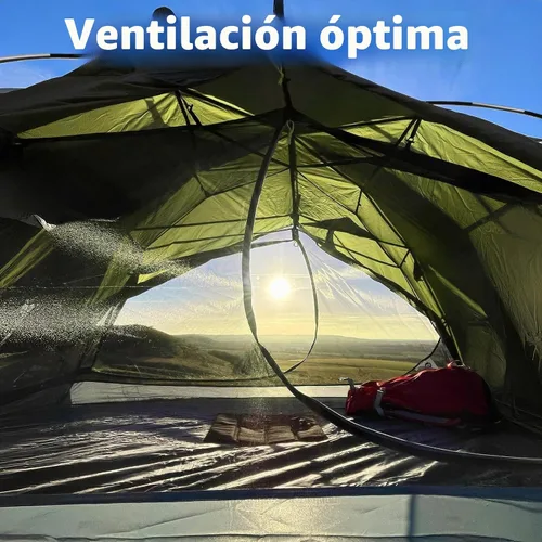 Vista 4 de Night Cat Tiendas de campaña para mochileros 2 personas Configuración rápida Tienda de camping de senderismo con poste plegable Doble capa Dos