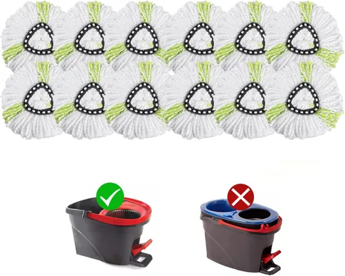 Vista 14 de Matthew Cleaning - Juego de 3 cabezales de repuesto de microfibra azul compatible con EasyWring Spin Mop Reemplazar la cabeza EasyWring de alta