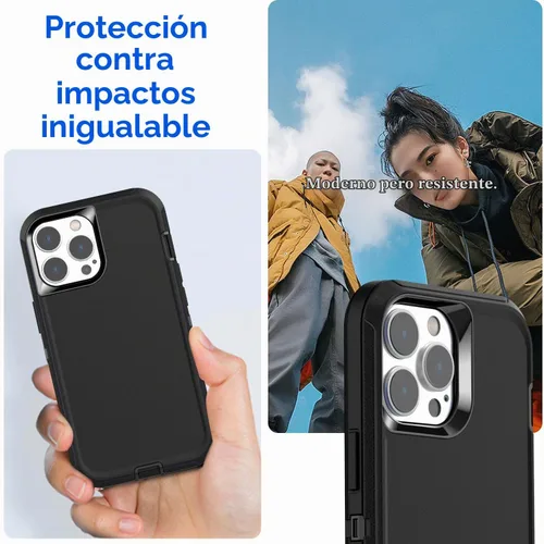 Vista 4 de AICase Funda para iPhone 13 Pro Max/12 Pro Max con protector de vidrio, protección contra caídas de alta resistencia, cuerpo completo, a prueba