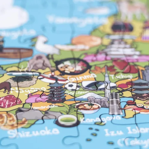 Vista 5 de Rompecabezas de madera con mapa de Japón, 152 piezas, 15 x 10 pulgadas