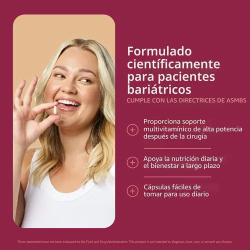 Vista 2 de Bariatric Advantage Ultra Multivitamínico con Hierro – Ultra Multi con Hierro – Formato de Cápsula Multivitamínico – Proporciona Complejo Completo