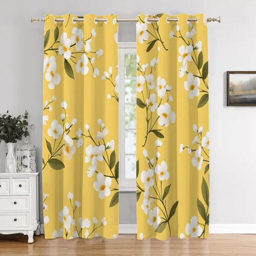 Vista 94 de Cortinas opacas de poliéster multicapa para cafetería, con diseño de diamantes, 2 unidades, 26 x 24 pulgadas
