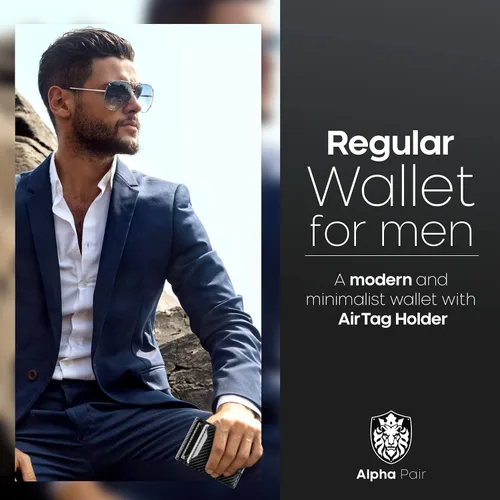 Vista 8 de ALPHA PAIR Cartera RFID para hombre Cartera delgada para hombre Cartera para hombre con 10 tarjeteros de crédito y 1 ventana de identificación