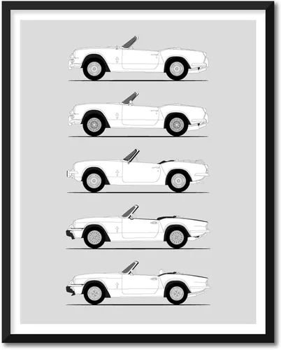 Vista 8 de Idea Network Handmade Poster compatible with Triumph Print Wall Art Handmade Decor of the Best of Triumph Generations History Evolution 8x10