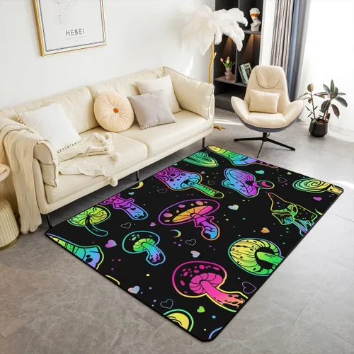 Vista 16 de Erosebridal King and Queen Custom Living Room Rugs 3x5 for Bedroom Romantic Valentine's Day Area Rug for Husband Wife Modern Black Grey His Hers
