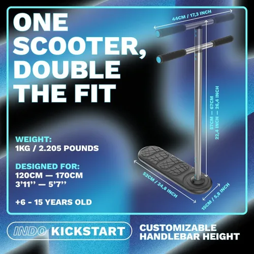 Vista 7 de Indo the Trick Scooter - Tramp Scoot for Teenagers & Adults Negro