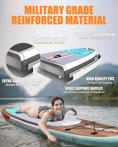 Vista 3 de Inflatable Stand Up Paddle Board for Youth and Adults – Wide Sup with Premium Accessories, Blow Up Paddleboard for Surfing, Fishing, Yoga & More